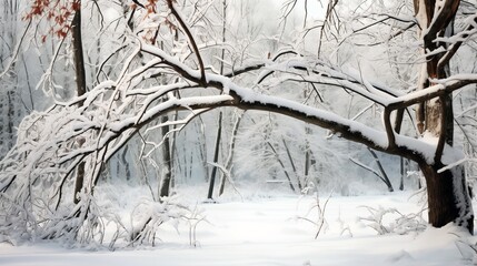 Fototapeta premium Snow covered trees in the forest