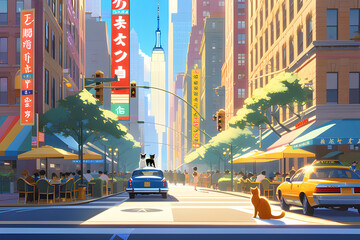 New york with cats, Generative AI