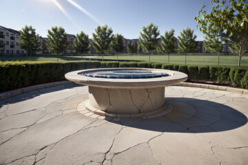 Obraz premium apartment with a fountain. generative AI.