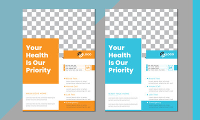 Medical  Flyer Design Template , Two Color, Vector Template,