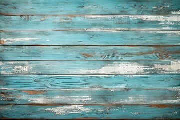color sea blue turquoise painted plank wooden weathered Old background wood beach Vintage colours teal texture board design nature - obrazy, fototapety, plakaty