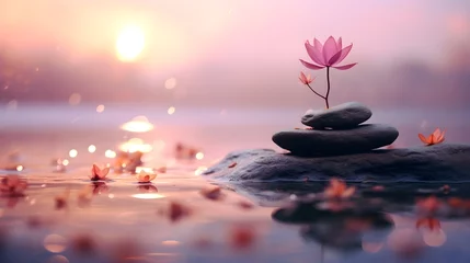 Foto op Plexiglas zen stones and flower © Pi Pi