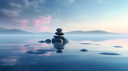 Poster zen stones and water © Pi Pi