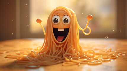 Cute Cartoon Spaghetti Character