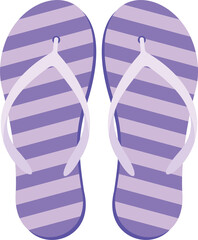Colored Flip-Flops Illustration. Patterned Slippers or Footwear Flat Color.