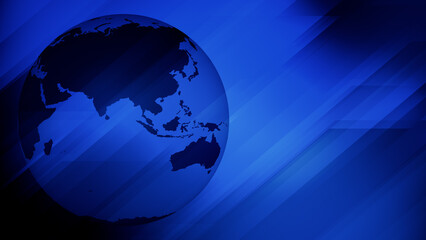 Global communication technology news and digital world in blue rectangles news background template for global network of broadcast graphics, bringing worldwide news to media network