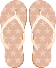 Colored Flip-Flops Illustration. Patterned Slippers or Footwear Flat Color.