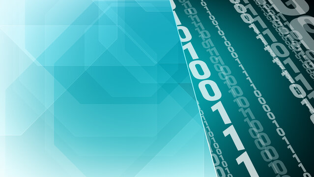 Presentation of layout binary cyber security and technology background with copy space for information security and cyber crime template