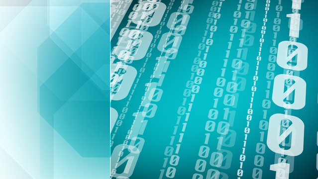 Encryption modern composition of binary code and cyber security in simple layout background with copy space for presentation and visual communication