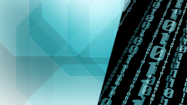 Technology background layout binary cyber crime, cyber attack, cyber security presentation with simple, modern composition. creative concept for data management using binary code and clear space