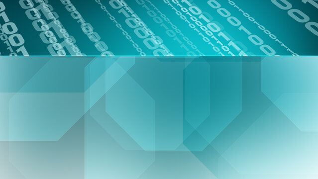 Cyber attack layout binary code with technology background for cyber security presentation and template, featuring copy space for text, data breach, and data storage