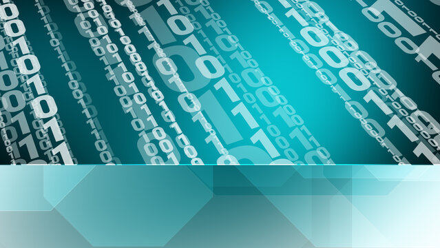 Layout template for binary code technology background with copy space and creative concept for cyber security presentation and mockup scene