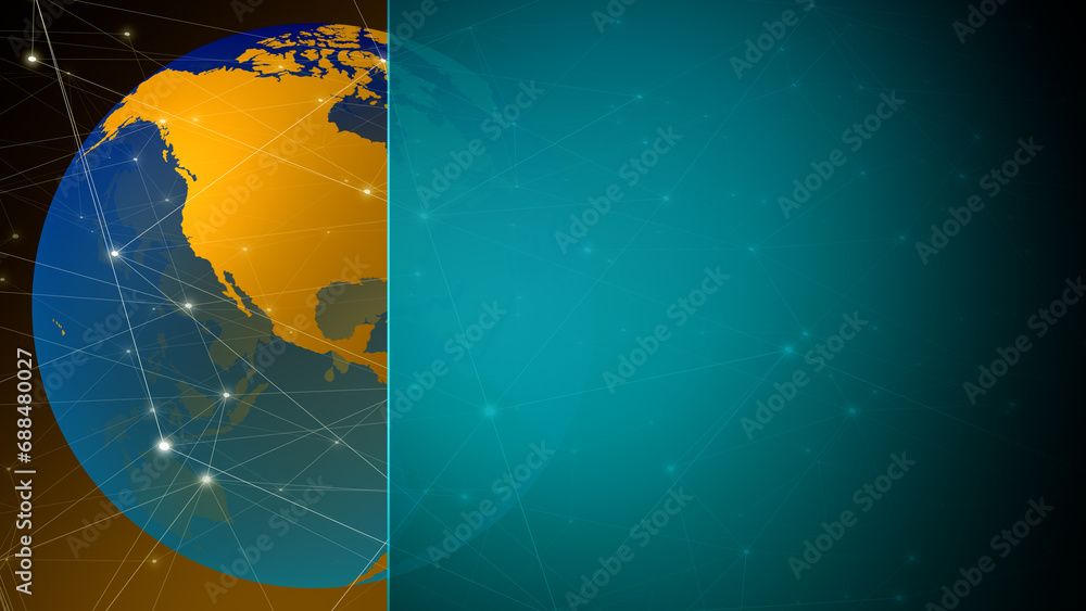 Wall mural Template for simple layout globe with copy space and abstract background perfect for global news and marketing presentations