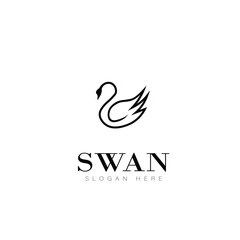 Fototapeta na wymiar swan animal logo beauty fashion vector