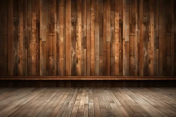 Foto op Canvas age emptiness material time metaphor illustration 3d layout pattern retro wall floor texture old wooden wood natural background brown grungy vintage conceptual concept © akkash jpg