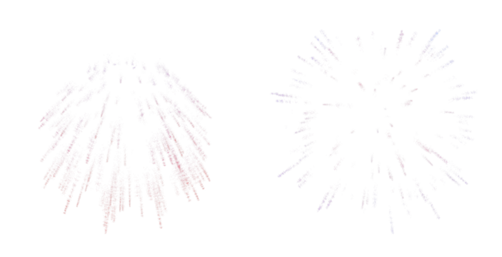 fireworks splash on transparent background