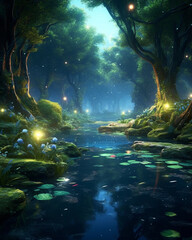 Obraz na płótnie Canvas A beautiful fairytale enchanted forest