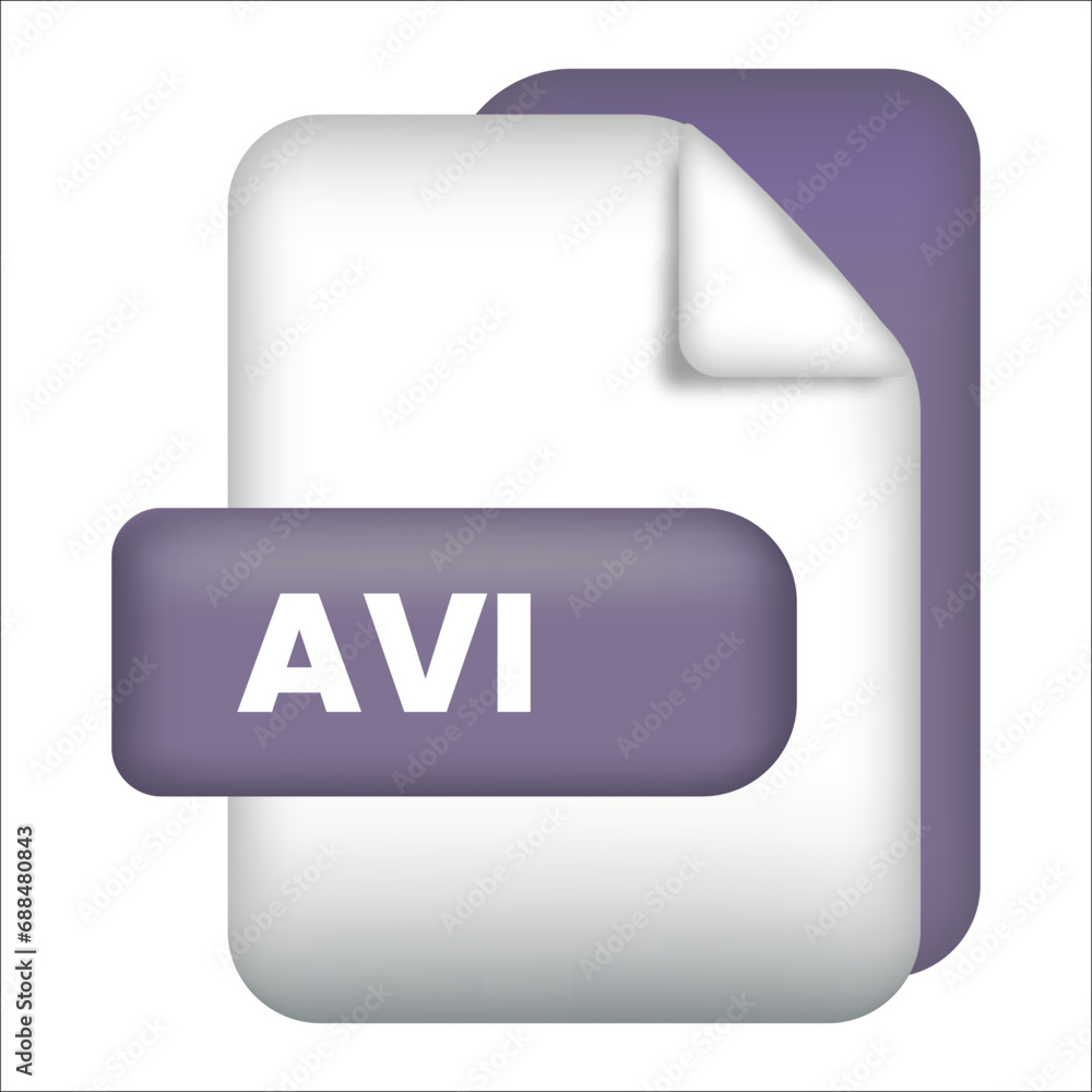 Poster avi file format icon. isometric illustration of avi file vector. avi file format of 3d illustration.