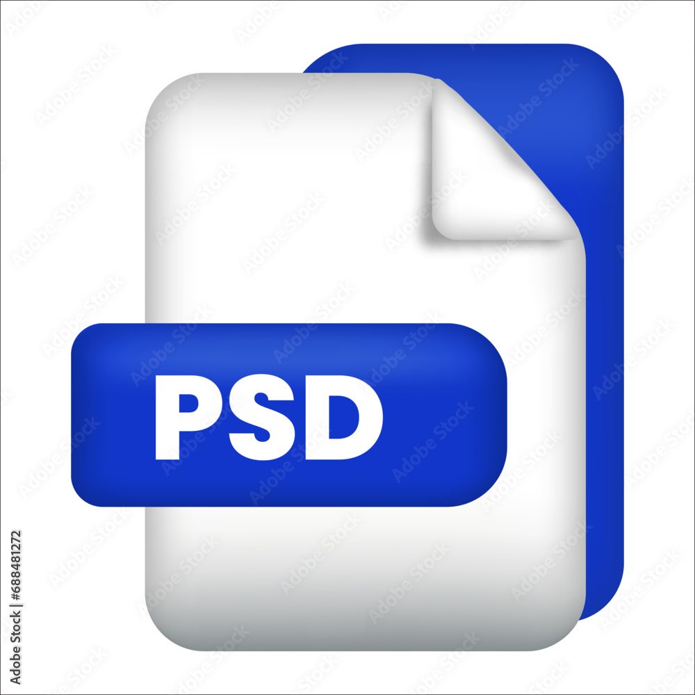 Poster psd file format icon vector illustration, psd file symbol vector for web site and app. blue design i