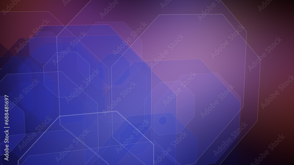 Wall mural technology science abstract and geometric background of octagons, blending technology and science, w
