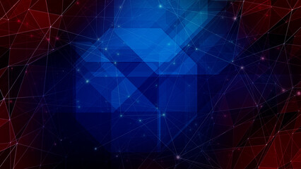Abstract background with connected lines dynamic pattern of interconnected polygons forming abstract network, creating modern technology backdrop