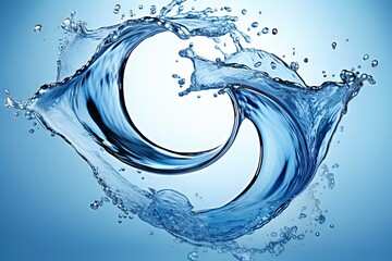 liquid fluid splashes yang ying Water yan yin zen threedimensional abstract art artistic asia background balance beautiful blue bubble buddhism china chinese circle clean design dripped - obrazy, fototapety, plakaty