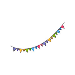 Colorful party flags decorated at parties, gatherings, celebrations.