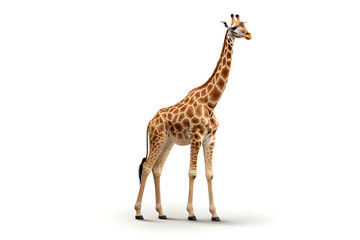 Naklejka premium Giraffe, isolated on white background
