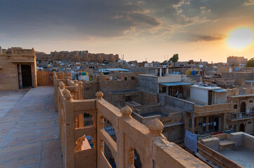 Jaisalmer, Rajasthan, India - 16 th October 2019 : View of Jaisalmer city from the roof top of...