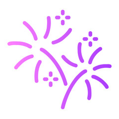 fireworks Line Gradient Icon