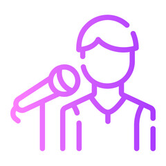 singer Line Gradient Icon