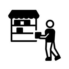 Solid black icon for Restocking