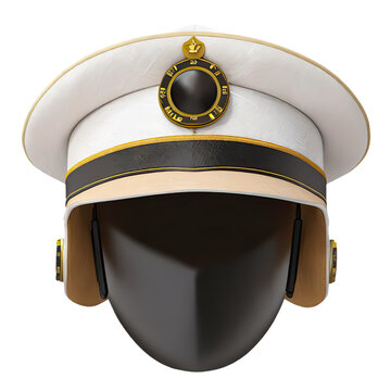 Pilot hat, very detailed isolated on transparent background