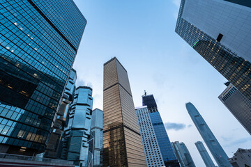 Naklejka premium modern office building in hong kong china