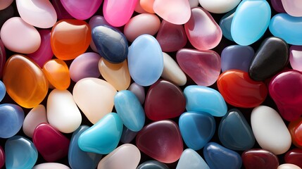 close up of colorful pepples