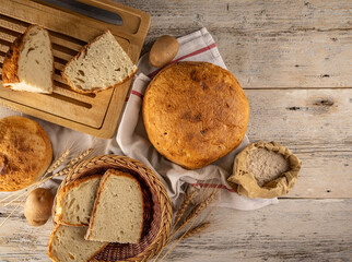 Top view of fresh bread