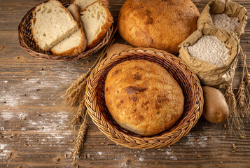 Sliced and whole sourdough bread