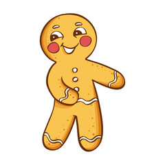Obraz premium Gingerbread man cookies. Vector illustration on a white background