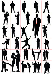 People silhouettes. Men. Women. Pair. Couple. Vector illustration