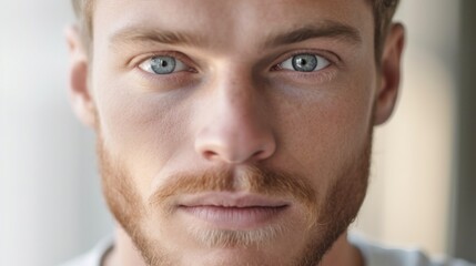 Obraz premium A tight frame capturing the man's eyes in striking detail.