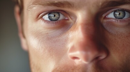 Obraz premium Intensely close shot capturing the man's eyes meeting the camera.