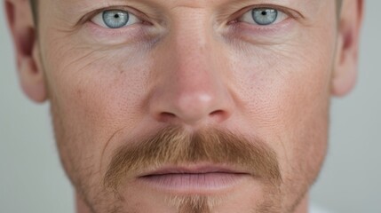 Obraz premium A detailed view of the man's penetrating stare.