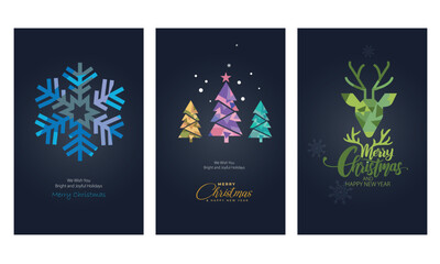 Obraz na płótnie Canvas Merry Christmas and Happy New Year greeting card template. Vector illustrations for background, greeting card, party invitation card, website banner, social media banner, marketing material design.