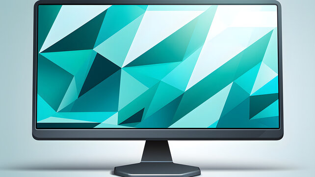 Display screen mockup. Modern monitor template Copy space.