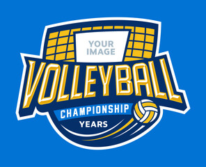 Volleyball Tournament Logo, Volleyball Championship Logo Template