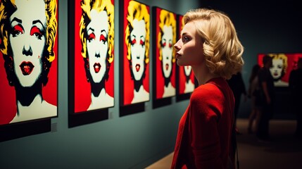 Woman Enjoying Art at a Gallery