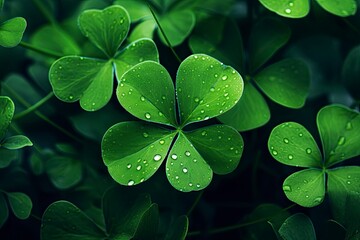 Up Close Shamrock Leaves for St. Patrick's Day Celebration