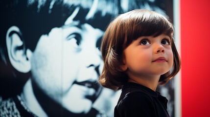 Fototapeta premium Little Girl Admiring a Portrait