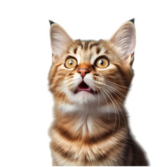 Portrait of cat isolated on transparent background