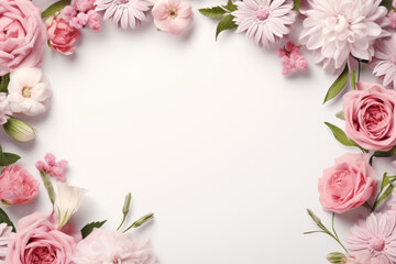 Fototapeta na wymiar An elegant floral-themed template with ample text space, perfect for conveying heartfelt messages or invitations. Generative Ai.